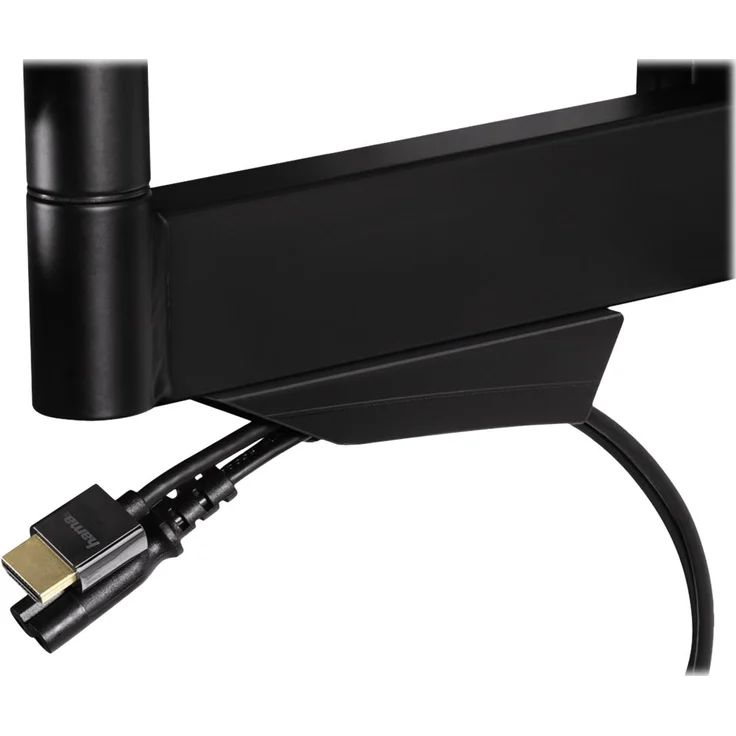 Hama TV-Wandhalterung (neigbar, schwenkbar, vollbeweglich für Fernseher von 37 bis 75 Zoll (94 cm bis 191 cm Bildschirmdiagonale), inkl. Fischer Dübel, VESA bis 600x500, max. 45 kg) schwarz – Bild 3