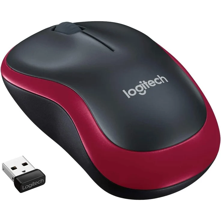 Logitech M185 Kabellose Maus, 2.4 GHz Verbindung via Nano-USB-Empfänger, 1000 DPI Optischer Sensor, 12-Monate Akkulaufzeit, Für Links- und Rechtshänder, PC-Mac - rot – Bild 4