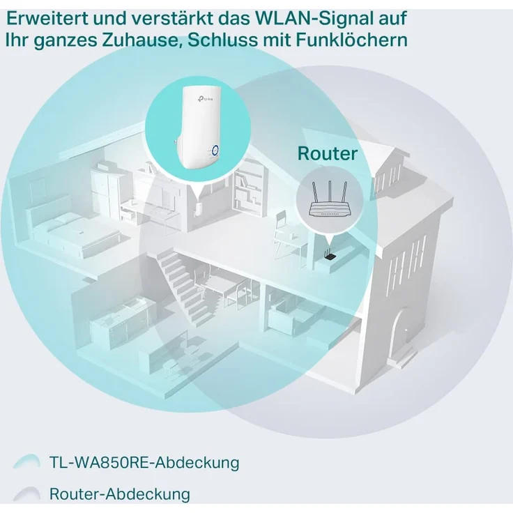 TP-Link TL-WA850RE(DE) WLAN Repeater (300 Mbit-s, App Steuerung, 1 Port, WPS, LED abschaltbar, Deutschsprachige Version, kompatibel mit allen WLAN Geräten) – Bild 12