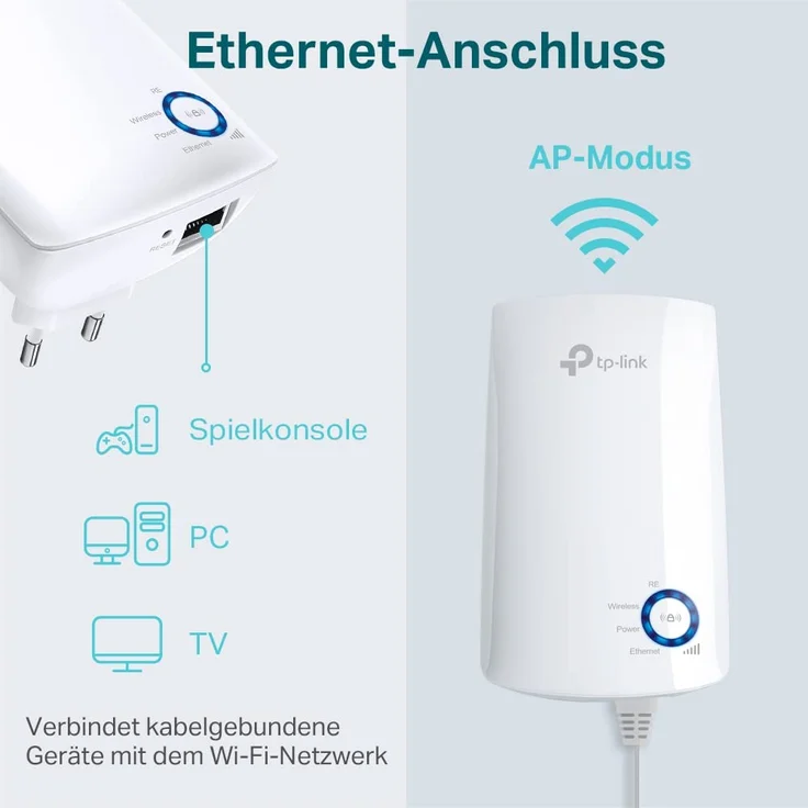TP-Link TL-WA850RE(DE) WLAN Repeater (300 Mbit-s, App Steuerung, 1 Port, WPS, LED abschaltbar, Deutschsprachige Version, kompatibel mit allen WLAN Geräten) – Bild 11