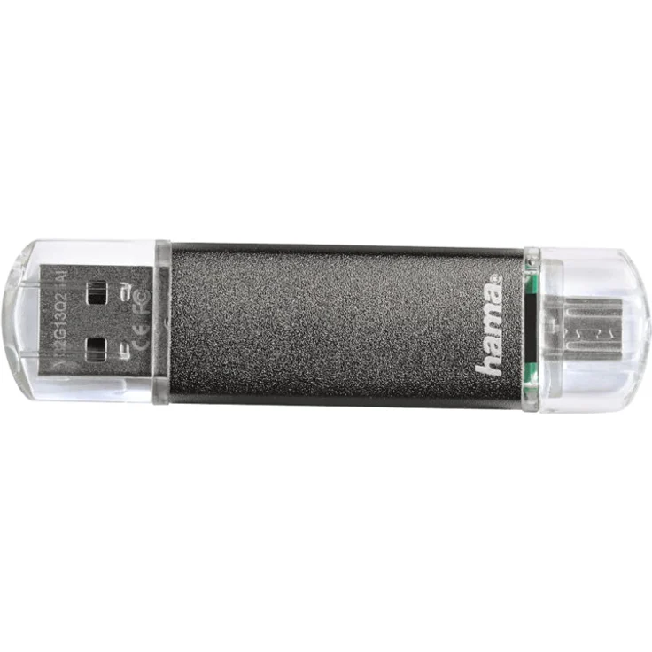 Hama 32GB USB-Speicherstick mit USB 2.0 & microUSB (2-in-1 USB-Stick, z.B. für Android Handy, Tablet, Computer, Notebook, PC, Laptop, MacBook, OTG, 10MB-s) Handy-Stick, Doppel Memory-Stick grau – Bild 3