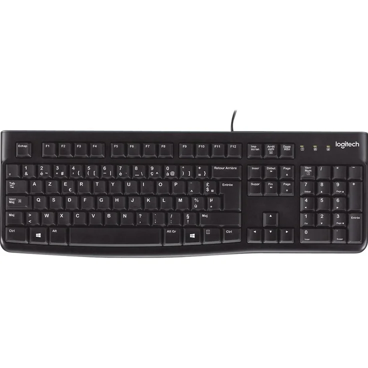 Logitech K120 Kabelgebundene Tastatur für Windows, USB-Anschluss, Leises Tippen, Robust, Spritzwassergeschützt, Einstellbare Tastaturaufsteller, Spanisches QWERTY-Layout - schwarz – Bild 4
