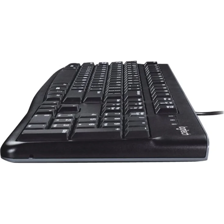 Logitech K120 Kabelgebundene Tastatur für Windows, USB-Anschluss, Leises Tippen, Robust, Spritzwassergeschützt, Einstellbare Tastaturaufsteller, Spanisches QWERTY-Layout - schwarz – Bild 3