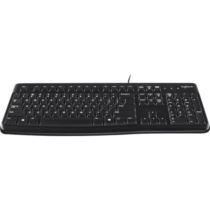 Logitech K120 Kabelgebundene Tastatur für Windows, USB-Anschluss, Leises Tippen, Robust, Spritzwassergeschützt, Einstellbare Tastaturaufsteller, Spanisches QWERTY-Layout - schwarz – Bild 2