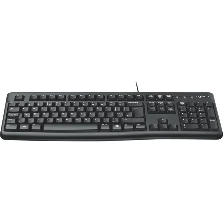 Logitech K120 Kabelgebundene Tastatur für Windows, USB-Anschluss, Leises Tippen, Robust, Spritzwassergeschützt, Einstellbare Tastaturaufsteller, Englisches QWERTY-Layout - schwarz – Bild 4
