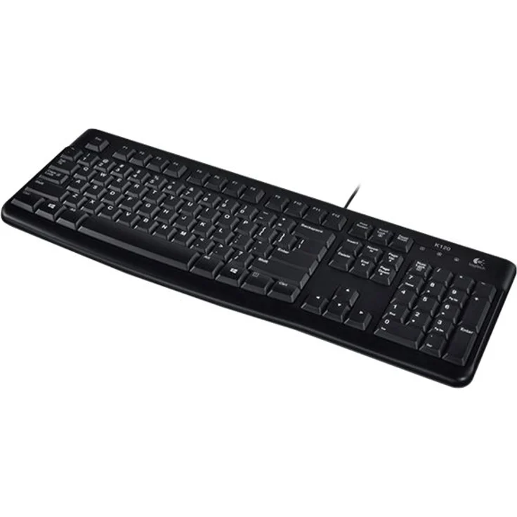 Logitech K120 Kabelgebundene Tastatur für Windows, USB-Anschluss, Leises Tippen, Robust, Spritzwassergeschützt, Einstellbare Tastaturaufsteller, Englisches QWERTY-Layout - schwarz – Bild 3
