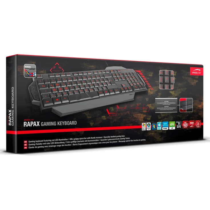 RAPAX Gaming Keyboard, black - NOR Layout QWERTY) – Bild 4