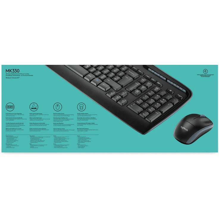 Logitech Wireless Combo MK330 - Tastatur-und-Maus-Set - kabellos - 2.4 GHz - USA International QWERTY - Schwarz (920-003989) – Bild 6