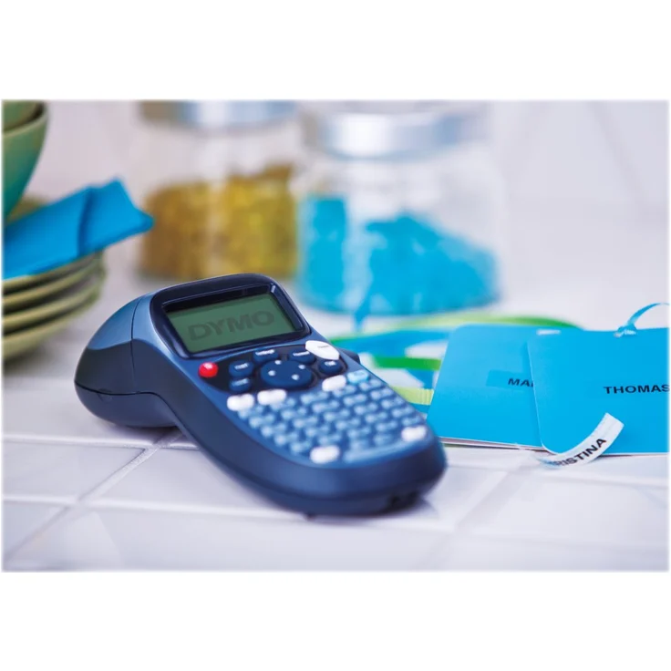 Dymo LetraTag LT-100H Beschriftungsgerät Handgerät | Tragbares Etikettendrucker mit ABC Tastatur | blau | Ideal fürs Büro oder zu Hause – Bild 4