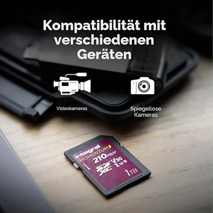 Integral Momentum I, 1 TB SDXC, UHS-I, Lesegeschwindigkeit 210 MB/s, Schreibgeschwindigkeit 180 MB/s, Class 3 (U3), Bordeaux – Bild 6