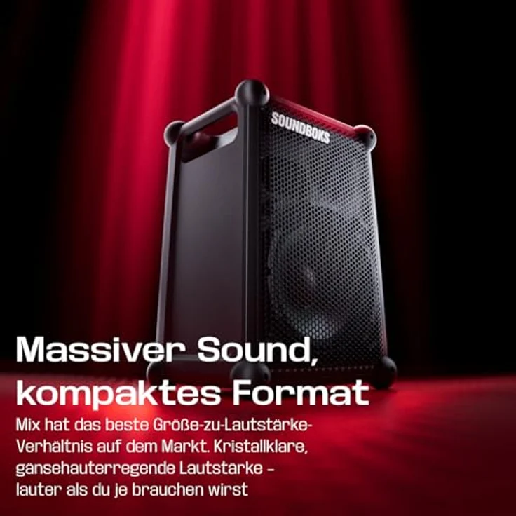 SOUNDBOKS Mix, Tragbarer Bluetooth-Lautsprecher, IP65 wetterfest, 121dB Lautstärke, 40 Stunden Laufzeit, Schwarz – Bild 4