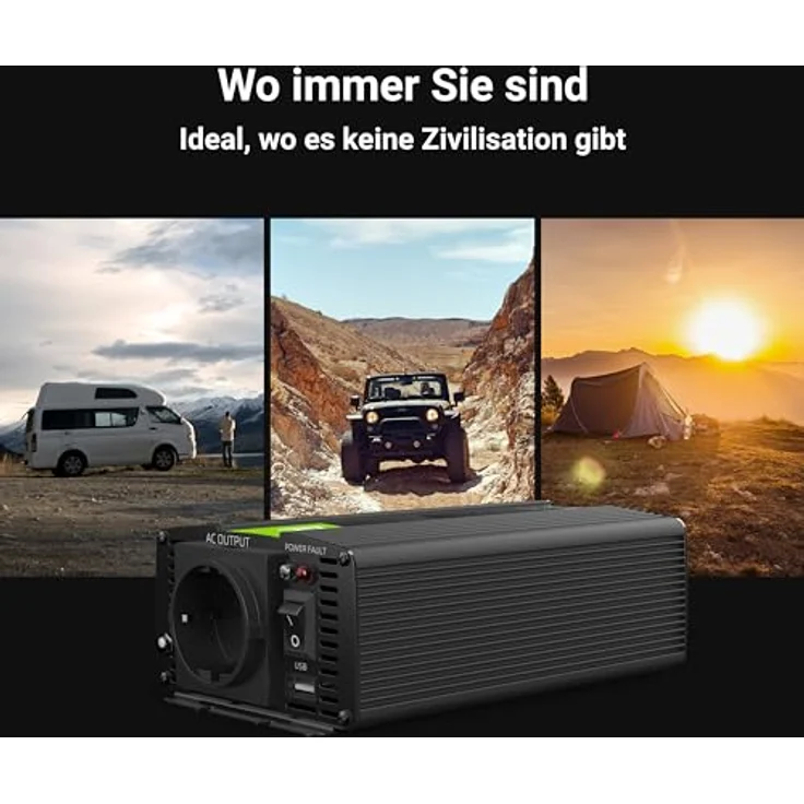 Green Cell PC-Netzteil, Wechselrichter 12 V - 1000 Watt, Schwarz – Bild 7