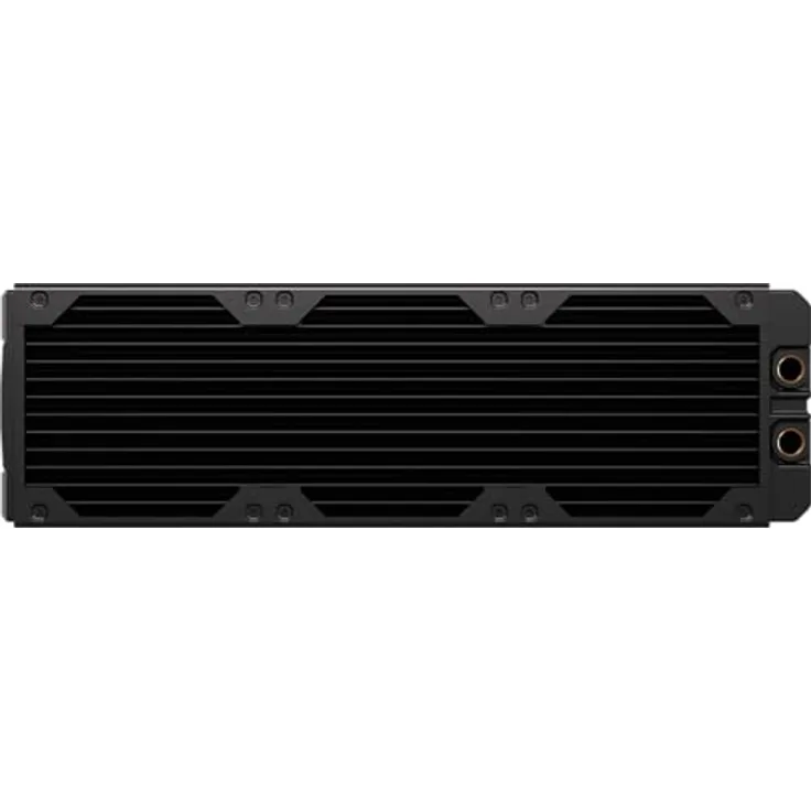 Corsair Hydro X Series XR7 360 V2 Radiator, 360 mm, schwarz, Kupfer- und Messing-Aufbau, 6x 120-mm-Lüfter kompatibel, Push-Pull-Konfiguration, 54 mm dick, 2x G1/4-Anschlüsse