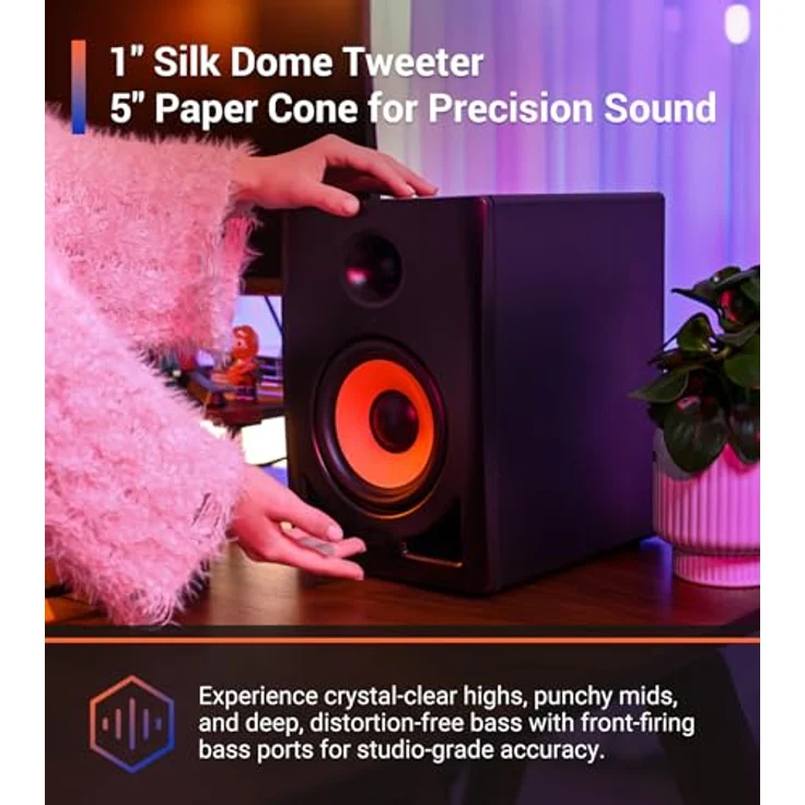 ESI nEAR i5, aktiver 2-Wege-Studiomonitor mit DSP-Class-D-Verstärker, 5 Zoll Tieftöner und 1 Zoll Hochtöner, kompakte Bauweise – Bild 4