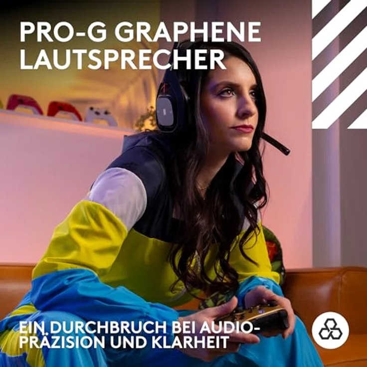 Logitech G Astro A50 LIGHTSPEED kabellose Gaming-Headset + Basisstation (Gen 5), PRO-G GRAPHENE, 3-System-Umschaltung, USB-C, Bluetooth - Schwarz – Bild 3