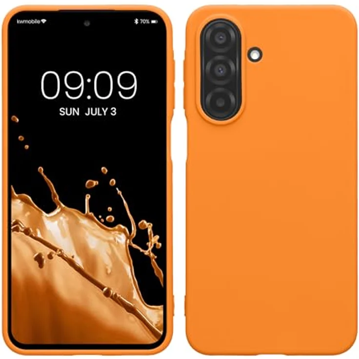 kwmobile Hülle für Samsung Galaxy A27 5G, TPU Case in Fruity Orange, unterstützt kabelloses Laden, flexible gummierte Schutzhülle – Bild 1