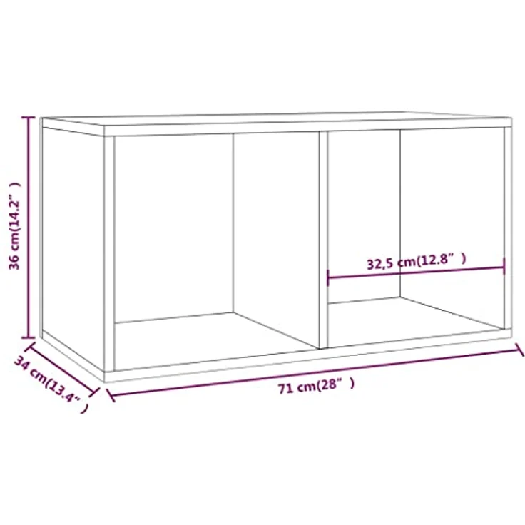 vidaXL Schallplatten-Aufbewahrungsbox Hochglanz-Weiß 71×34×36cm – Bild 3