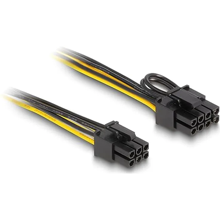 DELOCK Kabel für Lebensmittel, PCI Express 6 Pines MACHO A PCI Express 6+2 Pines MACHO 50 cm