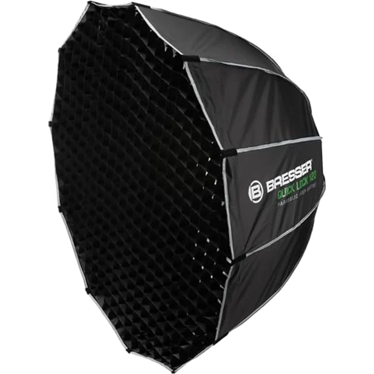 Bresser Quick Lock 120 Deep Parabolic Softbox, Parabolische Softbox mit Grid und Bowens Anschluss, Ideal für Produkt- und Beautyfotografie – Bild 1