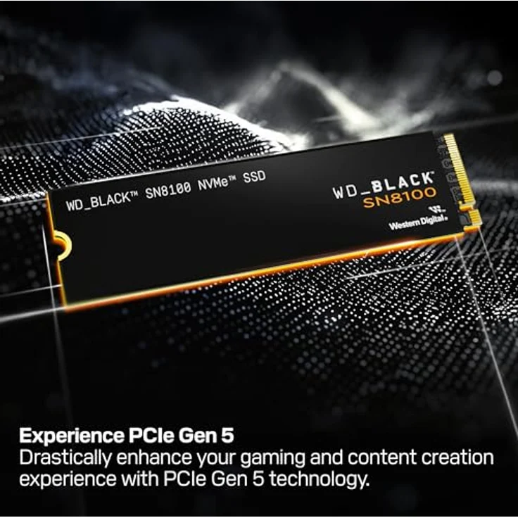 WD_BLACK SN8100 2 TB PCIe 5.0x4 NVMe M.2 SSD, Lesegeschwindigkeiten von bis zu 14.900 MB/s, Schreibgeschwindigkeiten von bis zu 14.000 MB/s, TLC 3D CBA NAND – Bild 2
