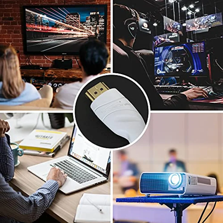 KabelDirekt - weißes 4K HDMI Kabel - 5m - kompatibel mit (HDMI 2.0a-b 2.0, 1.4a, 4K Ultra HD, 3D, Full HD, 1080p, HDR, ARC, Highspeed mit Ethernet, PS4, Xbox, HDTV) - TOP Series – Bild 3