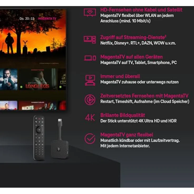 Telekom Magenta TV Stick (2. Gen.), TV-Karte mit HDR 10, Dolby Vision, Bluetooth 5.2, schwarz – Bild 3
