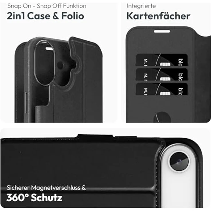 Vonmählen Back Cover Vegan Leather für iPhone Air, Smartphone Hülle aus recyceltem Material, Schwarz, kompatibel mit MagSafe Zubehör – Bild 3