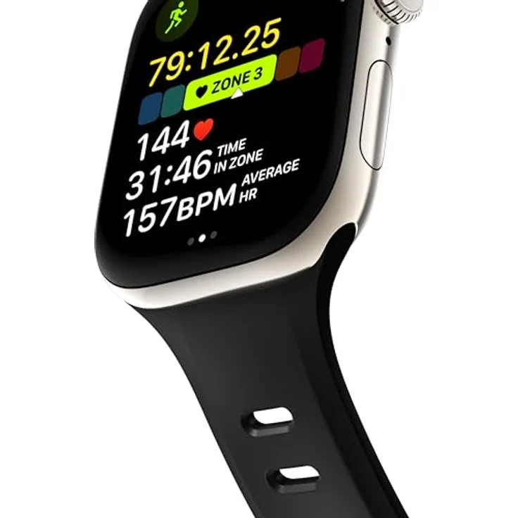 NOMAD Tempo Band für Apple Watch 46mm, wasserfestes und schlankes Sportarmband, Black – Bild 5