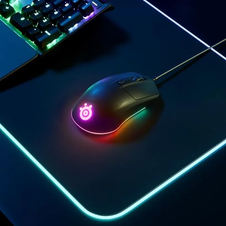 SteelSeries Rival 3 Gaming Mouse - 8,500 CPI TrueMove Core Optical Sensor - 6 Programmable Buttons - Split Trigger Buttons - Brilliant Prism RGB Lighting – Bild 6