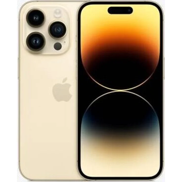 Apple iPhone 14 Pro, 15,5 cm (6,1 Zoll) Smartphone mit 48 MP Kamera, Dual-SIM, 128 GB, Gold, iOS 16, 5G