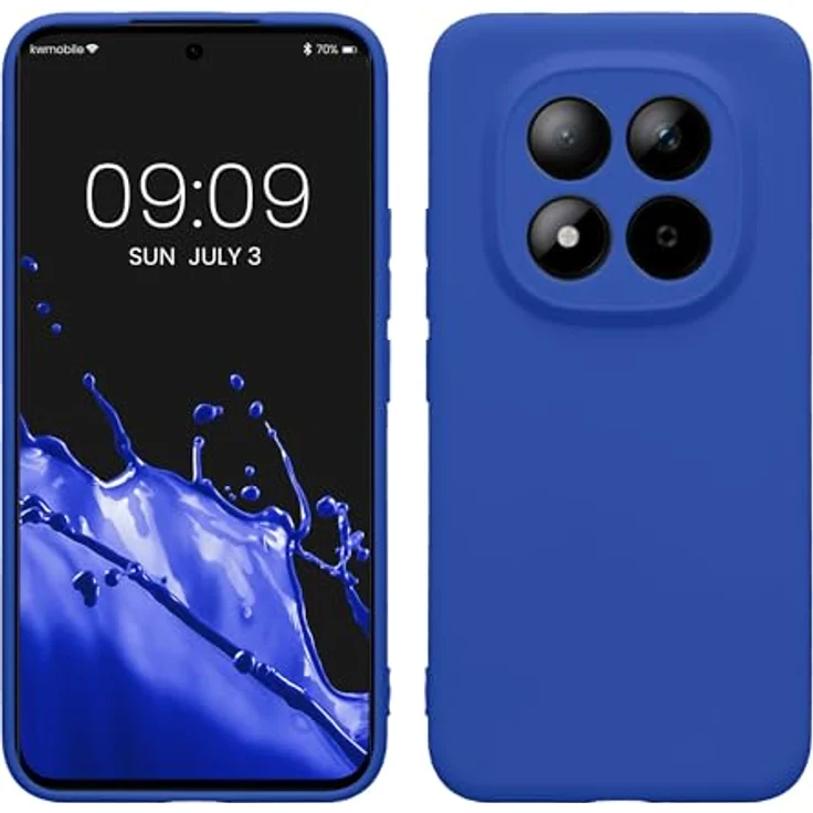 kwmobile Handyhülle kompatibel mit Xiaomi Redmi Note 15 Pro+ 5G / Poco M8 Pro 5G, weiche Silikon Hülle in Baltik Blau mit rutschfestem und reißfestem Design – Bild 1