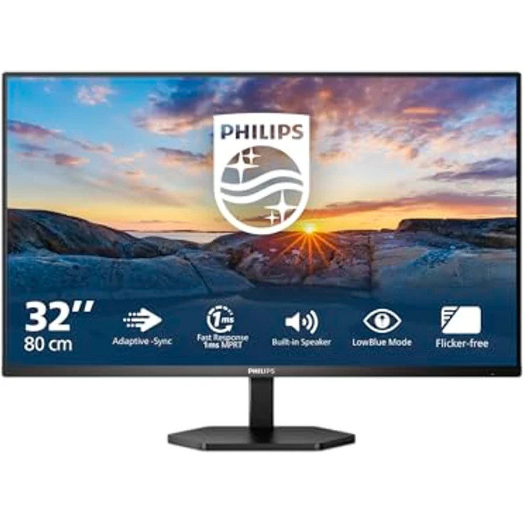 Philips 32E1N3100LA - 32 Zoll Full HD Monitor mit eingebauten Lautsprechern, neigbar, schwarz – Bild 2
