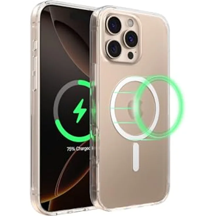 Belkin SheerForce iPhone 16 Pro Max Hülle, MagSafe-kompatible, kratzfeste, transparente Handyhülle mit stoßfestem Schutz