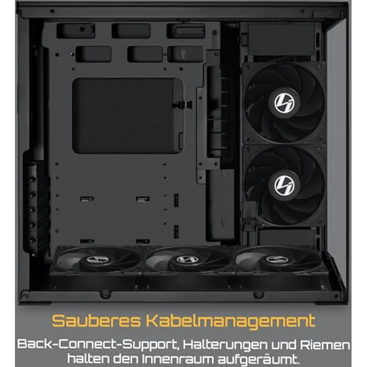 Lian Li O11 Dynamic Mini V2 Flow, Mini-ATX PC-Gehäuse in Schwarz mit 5x 120-mm-Lüftern und Tempered Glass – Bild 4