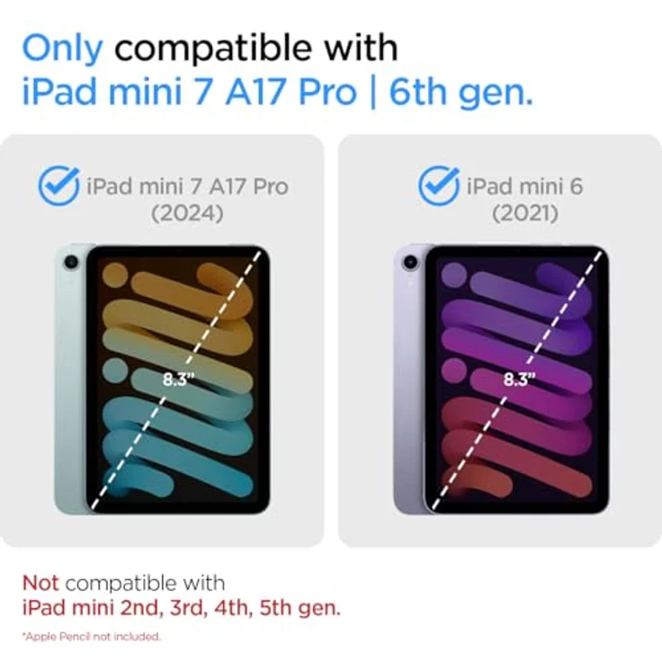 Spigen Nano Pop Hülle für iPad mini 7. (2024, A17 Pro) / 6. (2021), verstärkter Schutz, präzise Ausschnitte, schwarzer Sesam – Bild 2