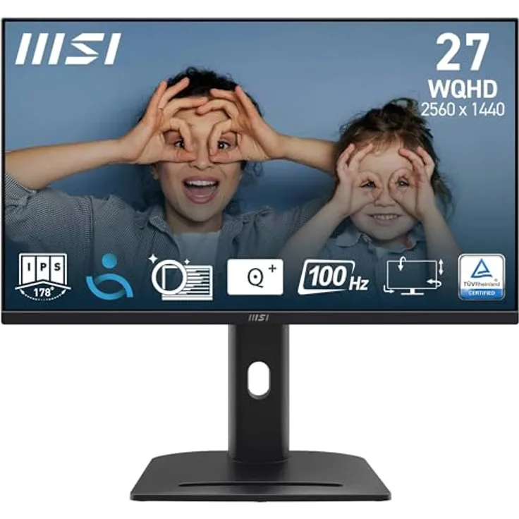 MSI PRO MP275QPG, 27" LED IPS Monitor mit QHD 2560x1440, 100Hz Adaptive Sync, TÜV Rheinland zertifiziert