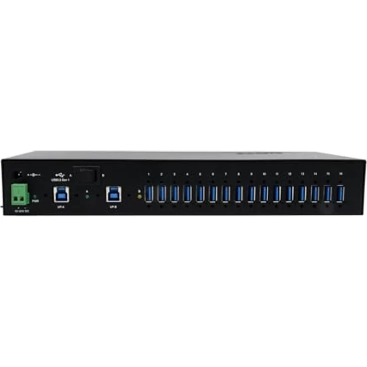 Exsys EX-1526HMVS, 16-Port USB 3.2 Gen1 Managed Metall HUB mit 15KV ESD Überspannungs-Schutz und LED Statusanzeigen – Bild 3