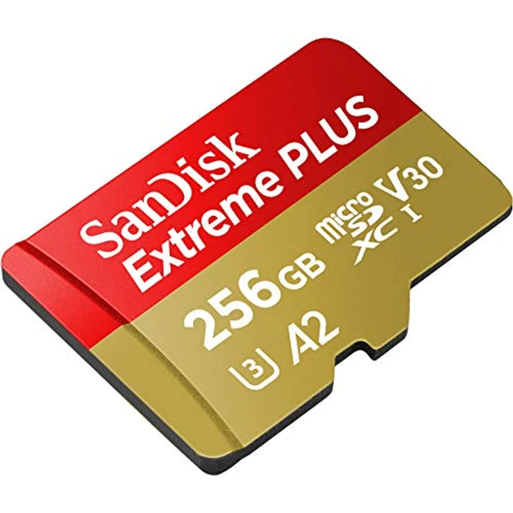 SanDisk Extreme Plus 256GB microSDXC Class 10 Speicherkarte mit SD-Adapter, Gold-Rot – Bild 3