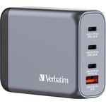 Verbatim GNC-100 GaN Charger, 100 W USB Ladegerät mit 4 Anschlüssen, Grau