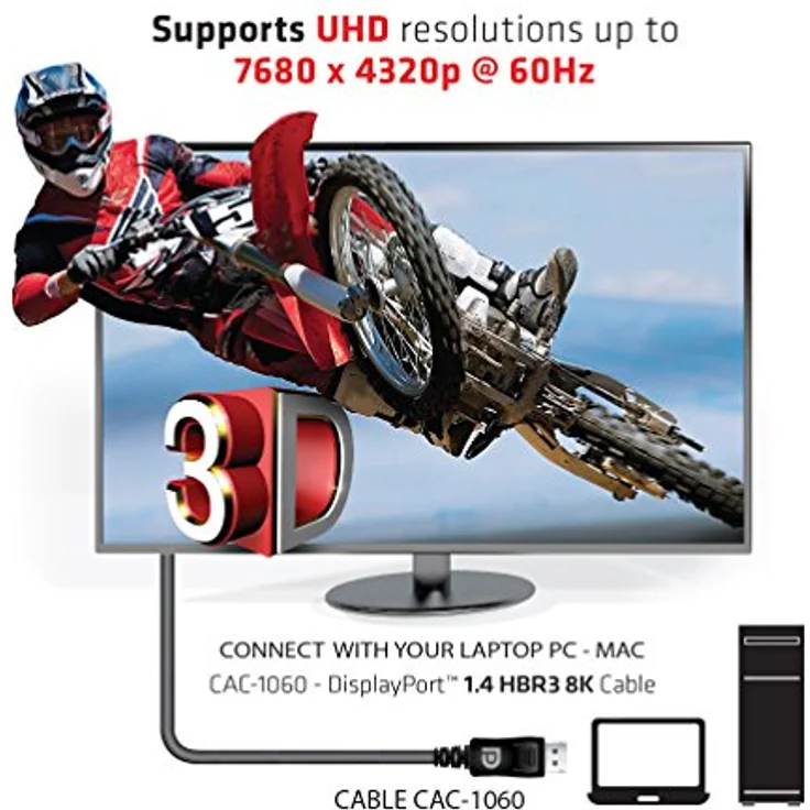 Club 3D CAC-1060 DisplayPort 1.4 HBR3 8K Kabel Schwarz - Preisvergleich – Bild 4