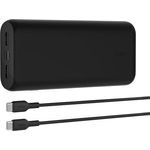 Belkin BoostCharge kompakte 3-Port-Powerbank 20000mAh mit PD, 20W, Externer Akku, Power Bank für iPhone 15, 14, 13, AirPods, Samsung Galaxy, Pixel usw, ideal für Reisen, mit 30-cm-USB-C/USB-C-Kabel