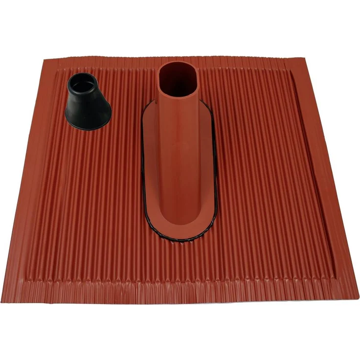 Televes SPAZ48R Montageset, geeignet für 48mm Masten, inklusive rotem Alublechziegel und Dichtungsmanschette