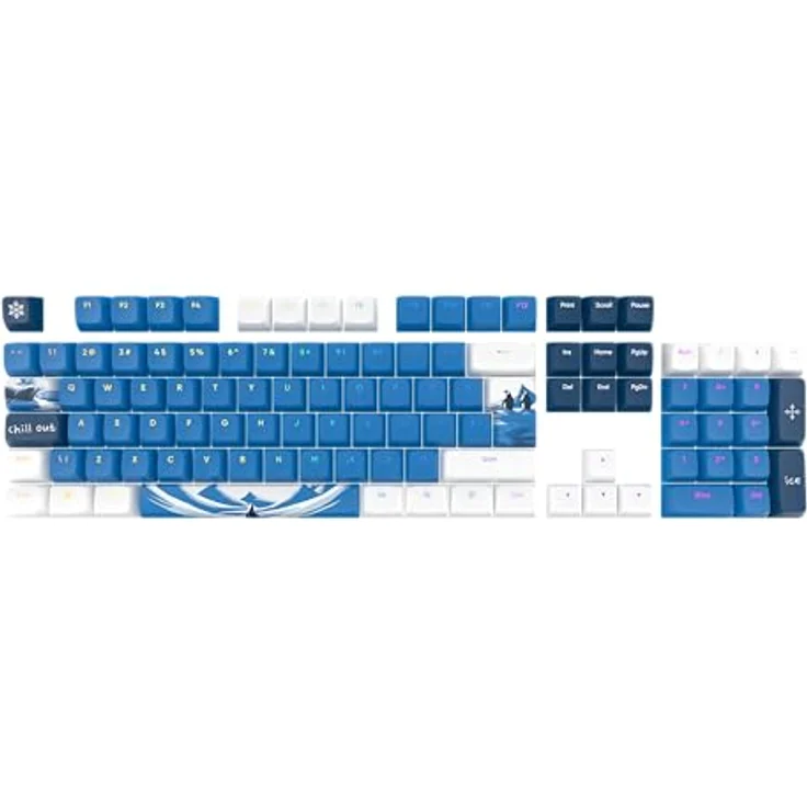 Dark Project GeekBoy PBT-Tastenkappen, ergonomisches CSA-Profil, ANSI/ISO-Layout, blau oder weiß – Bild 3