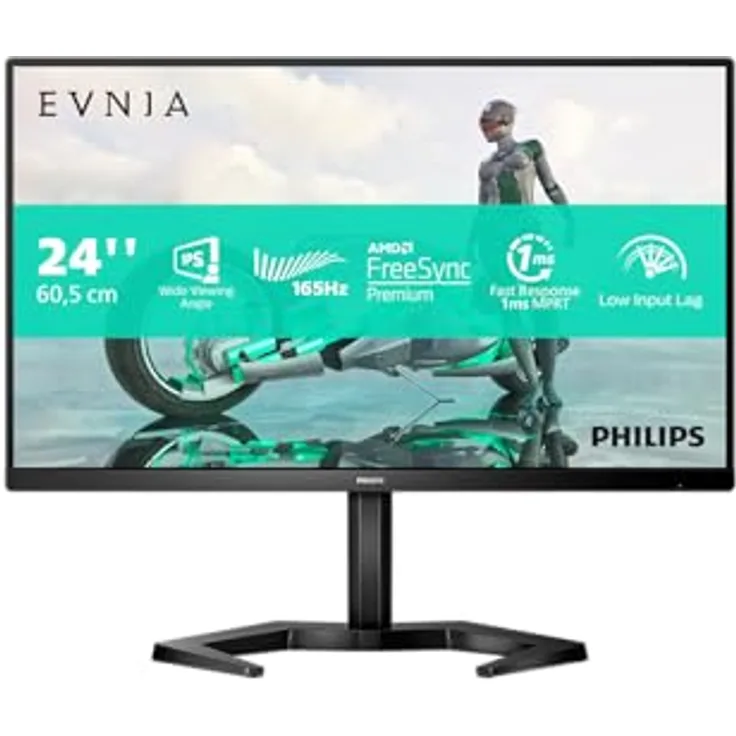 Philips Evnia 24M1N3200ZS - 24 Zoll FHD Gaming Monitor, 165 Hz, 1 ms MPRT, FreeSync Prem., G-Sync comp., schwarz