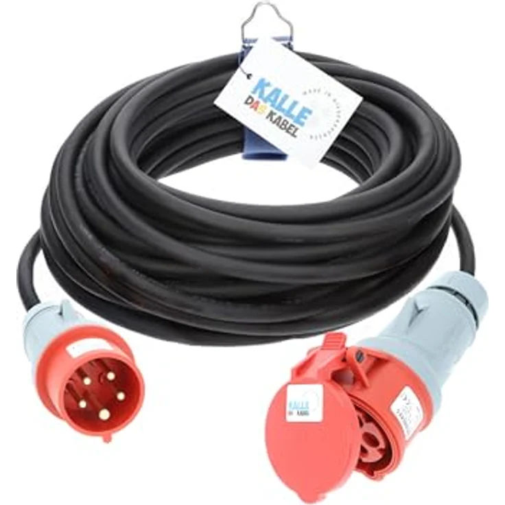 KALLE DAS KABEL CEE-Verlängerungskabel Gummi H07RN-F 5G 1,5mm², 400V 16 A, 5 Meter, IP44, ölbeständig, für Baustelle und Außenbereich – Bild 1