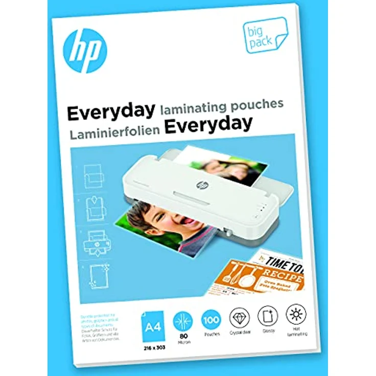 HP Laminierfolien Everyday 9154, DIN A4, 80 mic, glänzend, 100 Stück – Bild 3