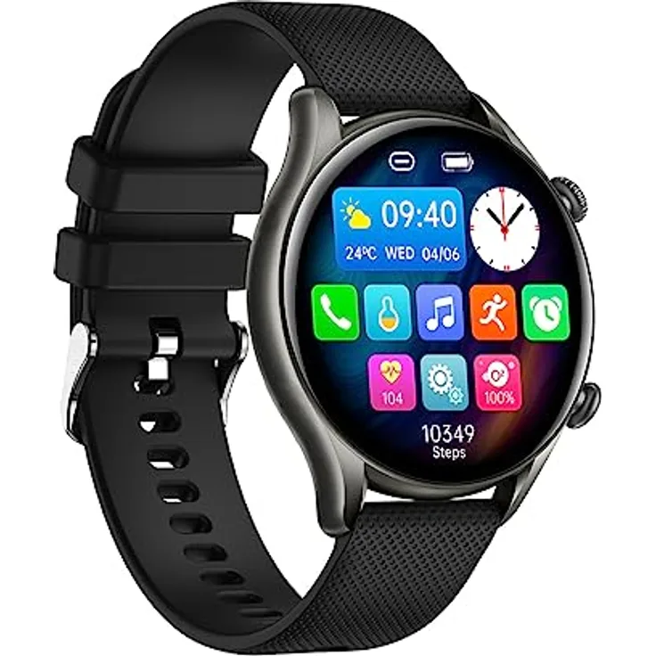 wasserdichte, elegant, sportliche, robuste Smartwatch myPhone Watch EL schwarz mit großem Akku bis zu 10 Tage - Preisvergleich