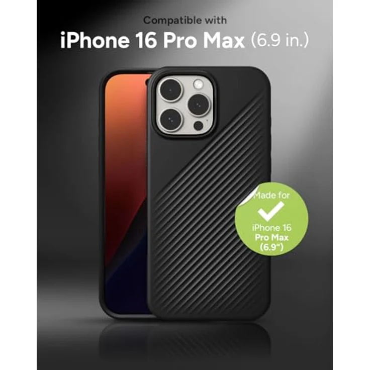 ZAGG Luxe Snap, Graphen-verstärkte Hülle für iPhone 16 Pro Max [6.9-Inch], MagSafe kompatibel, stoßfest, Abdeckung für die Rückseite (Schwarz) – Bild 2