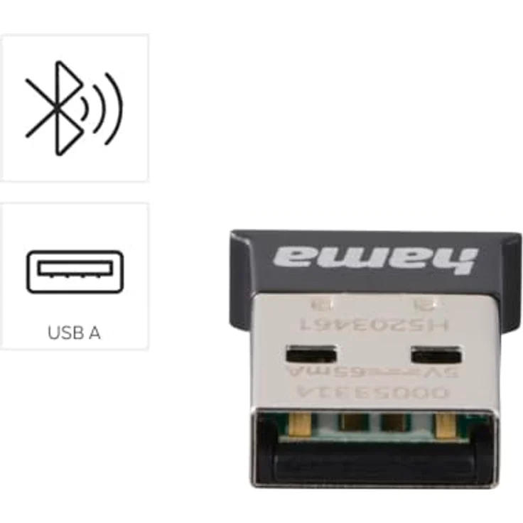 Hama Bluetooth®-USB-Adapter, Version 5.4, Class 2, Schwarz, mit bis zu 20 Meter Reichweite für PC und Laptop – Bild 2