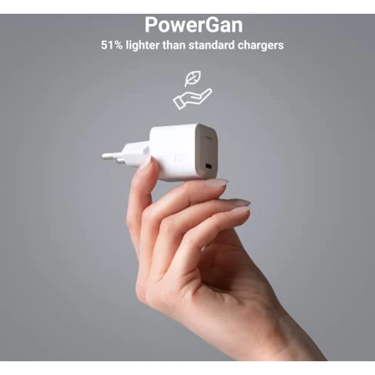Green Cell Weißes Ladegerät PowerGaN PD 33W mit 1X USB-C PowerDelivery QC 3.0 Netzteil mit GaN Tech, Wandladegerät kompatibel mit PPS, Samsung AFC, für Laptops, MacBook, iPhone, Nintendo Switch – Bild 5